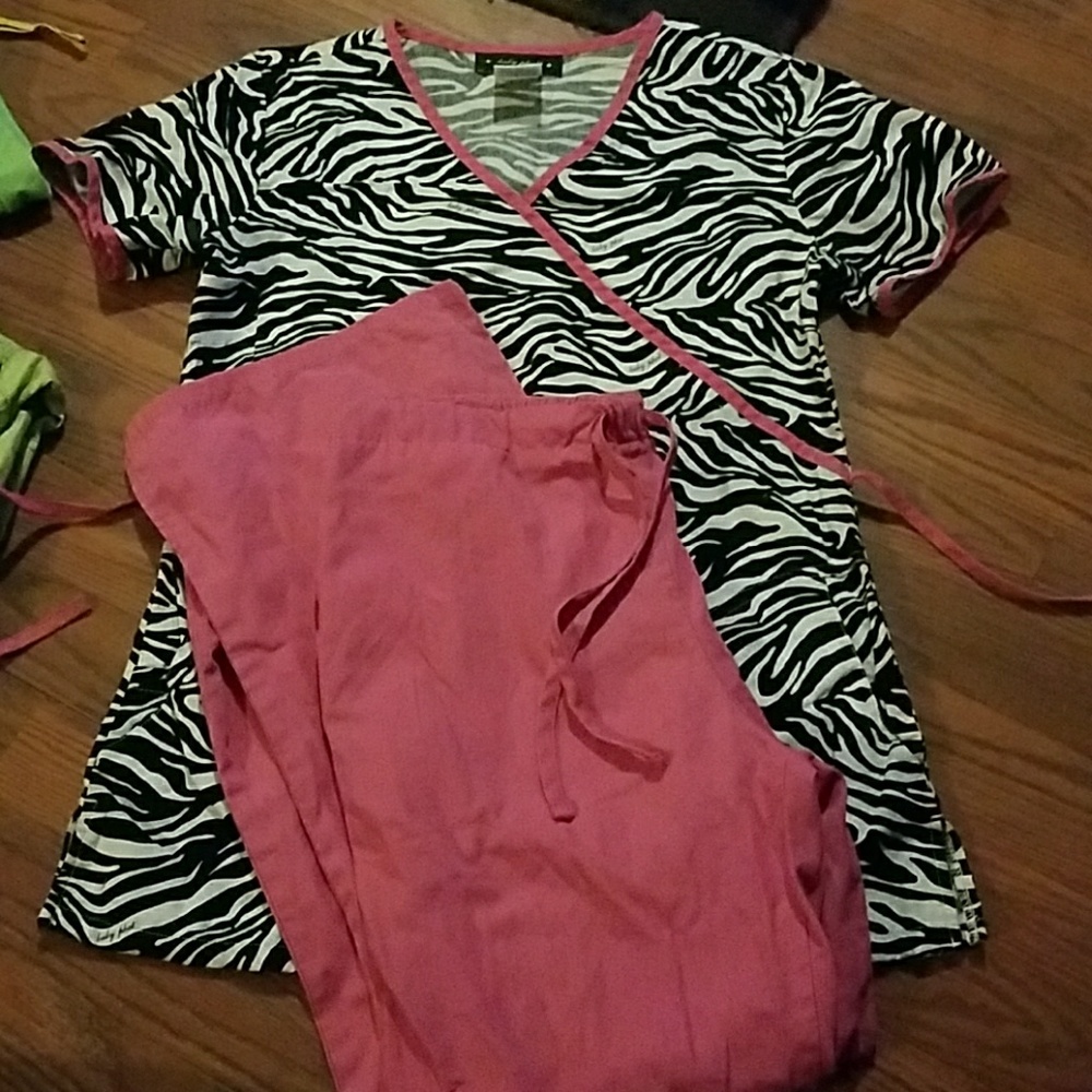 Zebra baby phat scrub set
